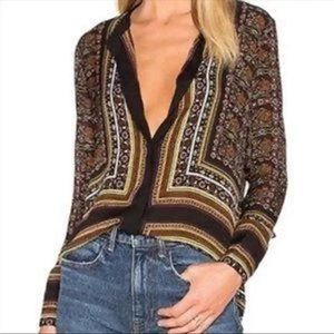 A.L.C. Franco Silk Paisley Bandana Print Button Down Blouse